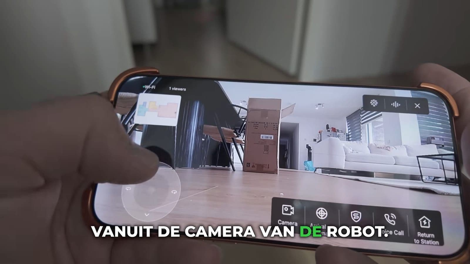 Besturing in de app met live camerabeeld