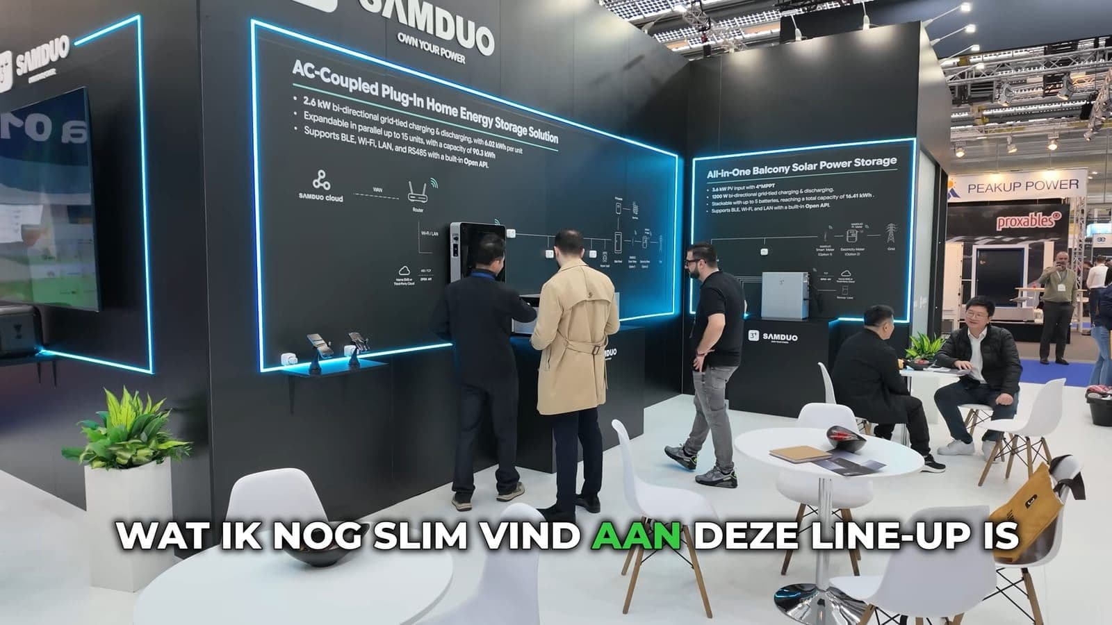 Het overzicht van de SAMDUO stand met specificaties en bezoekers